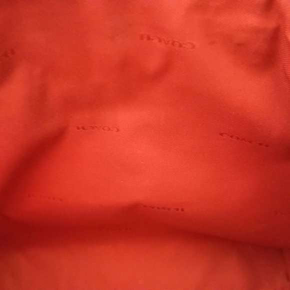 Coach prairie satchel convertible handbag in red signature Coach pebble leather - Picture 7 of 9